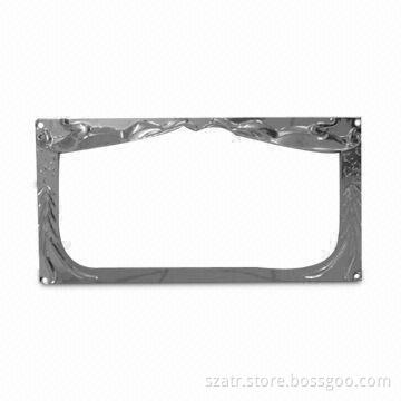 Car License Plate in Silver Color, Made of Plastic